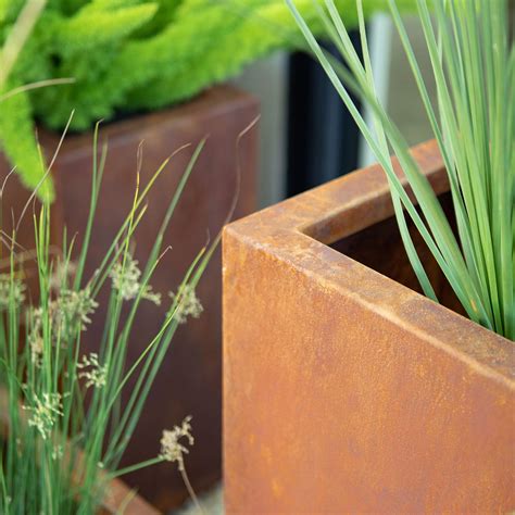 veradek corten steel series long box planter|corten steel veradek arrangement picture.